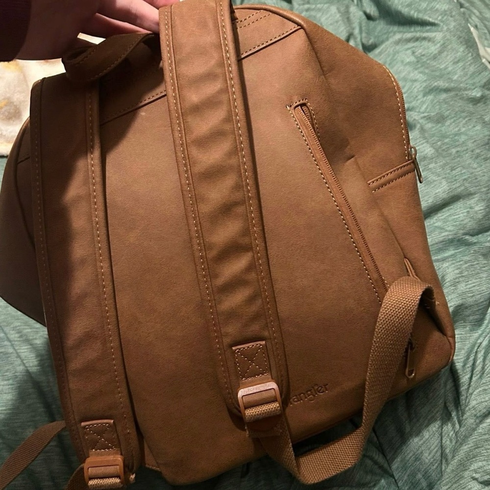 Wrangler Patterned Backpack In Light Gray, Red An… - image 3